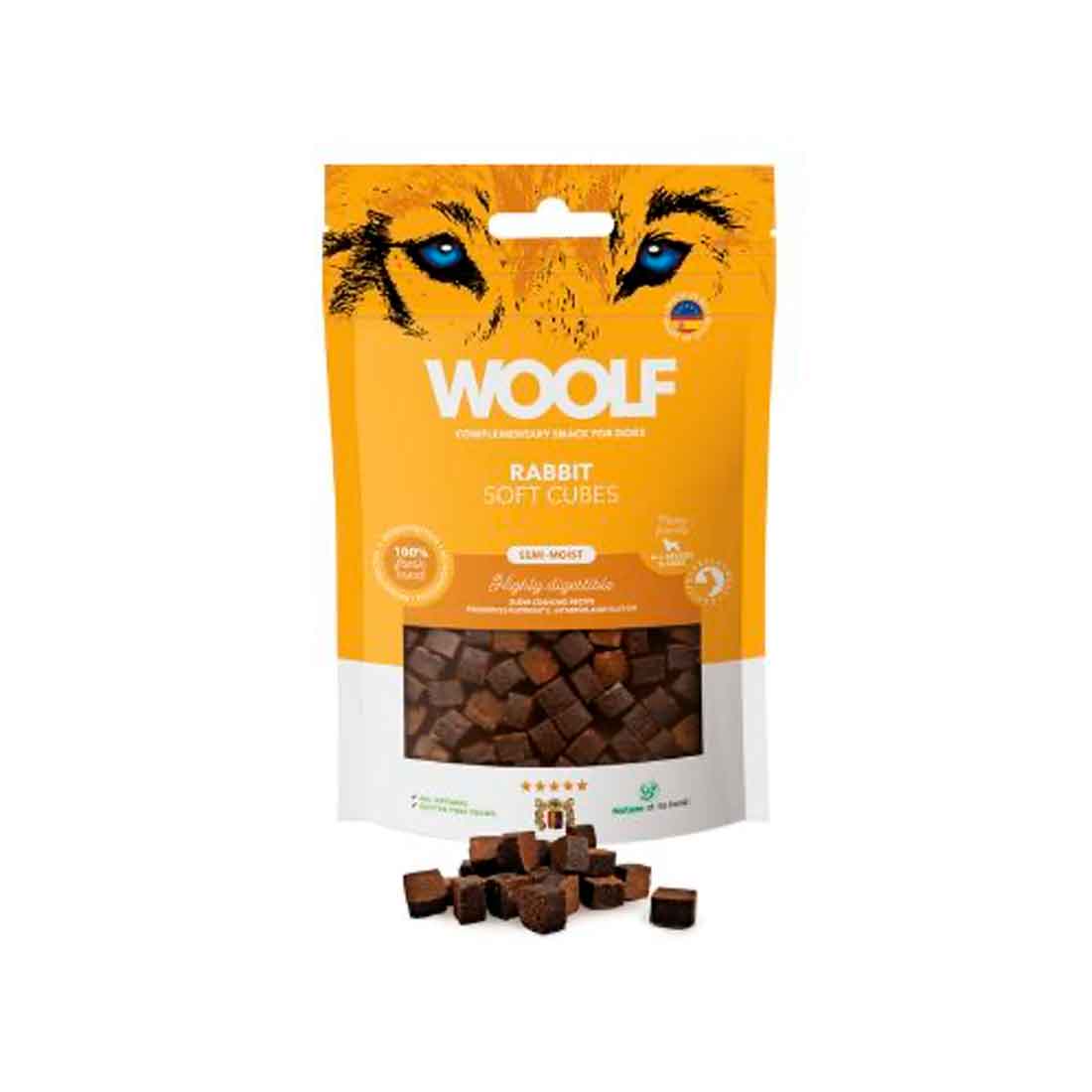 Snacks para adiestramiento Woolf Semihumedo semiproteico conejo 100 gr